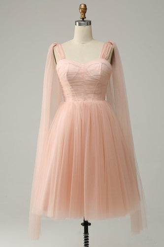 A Line Blush Sweetheart Midi Formal Dress