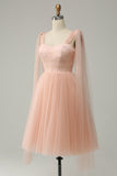 A Line Blush Sweetheart Midi Formal Dress