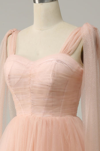 A Line Blush Sweetheart Midi Formal Dress