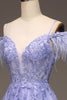 Load image into Gallery viewer, A-Line Cold Shoulder Lilac Corset Formal Dress with Appliques