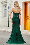 Dark Green Mermaid Formal Dress with Ruffles