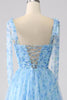 Load image into Gallery viewer, Light Blue A-Line Spaghetti Straps Long Formal Dress