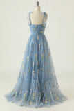 Champagne Embroidery Long Formal Dress