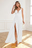Load image into Gallery viewer, Simple A-Line Chiffon Little White Dress With Slit