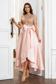 Blush Mother of the Bride Dress with Sequins