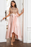 Blush Mother of the Bride Dress with Sequins