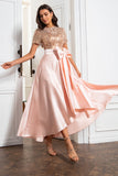 Blush Mother of the Bride Dress with Sequins