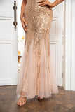 Champagne Sequins Mother of the Bride Dress