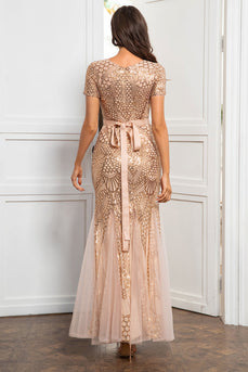 Champagne Sequins Mother of the Bride Dress