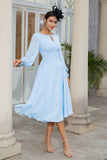 Sky Blue Chiffon Mother of the Bride Dress