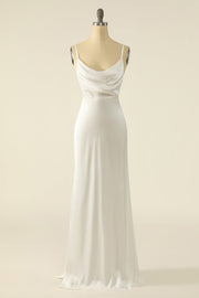 Ivory Satin Simple Bridal Dress