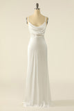 Ivory Satin Simple Bridal Dress