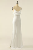 Ivory Satin Simple Bridal Dress