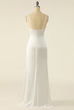 Ivory Satin Simple Bridal Dress