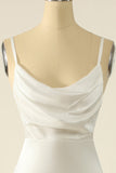 Ivory Satin Simple Bridal Dress