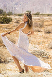 Ivory Open Back Boho Lace Wedding Dress