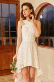 High Low Mint Formal Dress with Lace