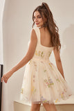 Champagne Cute A Line Sweetheart Short Formal Dress