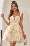 Champagne Cute A Line Sweetheart Short Formal Dress