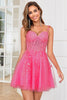 Load image into Gallery viewer, Stylish A Line Spaghetti Straps Pink Short Formal Dress with Appliques