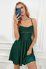 Load image into Gallery viewer, Dark Green Spaghetti Straps A-Line Short Formal Dress