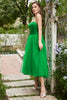Load image into Gallery viewer, Green Tulle A-Line Midi Formal Dress with Ruffles