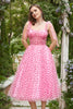 Load image into Gallery viewer, Pink Tulle A-Line Midi Formal Dress with Hearts