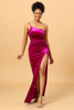 Load image into Gallery viewer, One Shoulder Velvet Formal Dress with Slit