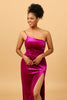 Load image into Gallery viewer, One Shoulder Velvet Formal Dress with Slit
