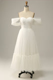 Ivory Off The Shoulder Formal Dress