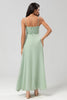 Load image into Gallery viewer, A Line Spaghetti Straps Dusty Pink Long Bridesmaid Dress with Beaded