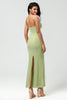 Load image into Gallery viewer, Strapless Mermaid Lemon Green Long Bridesmaid Dress