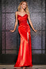 Load image into Gallery viewer, Stunning Mermaid Spaghetti Straps Red Corset Formal Dress with Beading Slit
