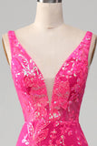 Fuchsia Mermaid Formal Dress with Sequins