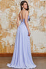 Load image into Gallery viewer, Gorgeous A Line Spaghetti Straps Lavender Long Formal Dress with Criss Cross Back