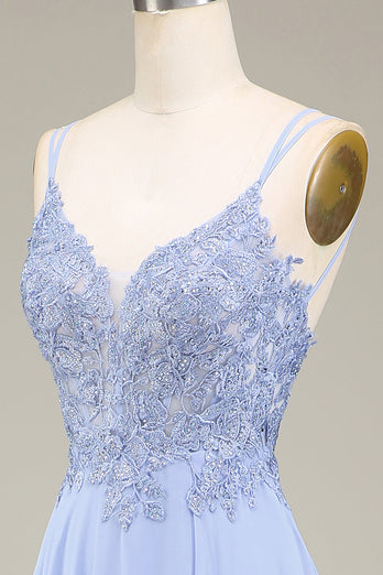 A-Line Lavender Long Formal Dress with Appliques
