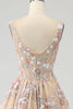 Load image into Gallery viewer, Luxurious A Line Square Neck Champagne Corset Formal Dress with Appliques