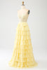 Load image into Gallery viewer, Yellow Sweetheart Tiered Formal Dress