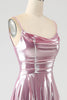 Load image into Gallery viewer, Stunning A Line Spaghetti Straps Pink Long Formal Dress with Split Front