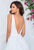Load image into Gallery viewer, Gorgeous A Line V-Neck Ivory Long Wedding Dress with 3D Flowers