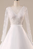 Load image into Gallery viewer, Ivory Satin Sweep Train Long Sleeves Wedding Dress