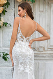 Ivory Mermaid Lace Long Wedding Dress