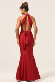 Burgundy Convertible Wear Long Mermaid Bridesmaid Dress