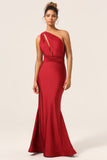 Burgundy Convertible Wear Long Mermaid Bridesmaid Dress