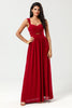 Load image into Gallery viewer, A Line Sweetheart Burgundy Long Bridesmaid Dress with Keyhole