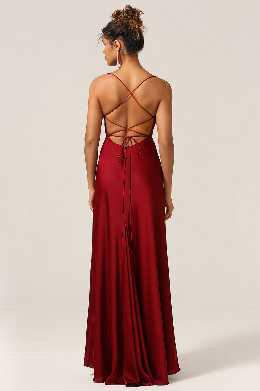 maroon bridesmaid dress australia KAY Silky A Line Bridesmaid Semi Formal Dress