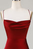 Load image into Gallery viewer, Lace-Up Back Burgundy Long Bridesmaid Dress with Slit