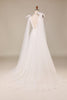 Load image into Gallery viewer, Elegant A Line V Neck Ivory Detachable Watteau Train Tulle Wedding Dress