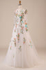 Load image into Gallery viewer, Tulle Long Sleeves Long Ivory Wedding Dress with Embroidery