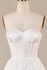 Load image into Gallery viewer, Ivory Lace Corset Tea-Length Wedding Dress